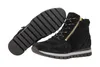 A pair of black leather Gabor Comfort ankle boots, shown from a side and underneath view. Produktbild-Vorschau