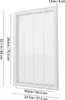 A white louvered vent cover with dimensions indicated by measurement lines and text. Produktbild-Vorschau