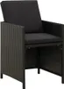 vidaXL 5-tlg. Garten-Essgruppe mit Kissen Poly Rattan Produktbild-Vorschau 3