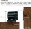 Diagram showing how to install a cabinet door magnet with screws, including measurements. Produktbild-Vorschau