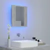 A modern bathroom vanity with a sink, faucet, and a lighted mirror cabinet. Produktbild-Vorschau