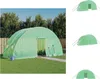 vidaXL Gewächshaus mit Stahlrahmen Grün 12 m² 6x2x2,85 m -  Produktbild-Vorschau 1
