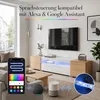 FUFU&GAGA TV Lowboard 200 cm Weiß Hochglanz & Eiche, Produktbild-Vorschau 2