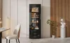 A modern living room with a black high-gloss display cabinet, a chair, and a decorative bust. Anteprima dell’immagine prodotto
