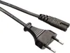 A black power cord with a Europlug and a C7 connector. Náhľad obrázku produktu