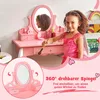 2 in 1 Kinder Schminktisch mit Hocker und Abnehmbarer Produktbild-Vorschau 3