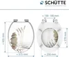 Diagrams showing the dimensions of a toilet seat, with a decorative image of stones and reeds on the seat. Náhled obrázku produktu