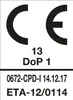 A certification mark with associated numbers and text. Produktbild-Vorschau