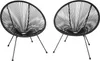 Two black Acapulco-style chairs on a white background. Náhled obrázku produktu