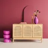 sweeek - Sideboard Holzdekor und Rattan-Geflecht 3 Türen Produktbild-Vorschau 2