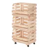 STOLMAK Obstkiste aus Holz mit Rollen – 3 Etagen – 79x37x30 Produktbild-Vorschau 7