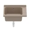 A beige sink with a drain and a pipe underneath, shown against a white background. Anteprima dell’immagine prodotto