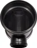 A top-down view of a black plastic pipe fitting. Produktbild-Vorschau