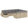 vidaXL 11-tlg. Garten-Sofagarnitur mit Kissen Beige Poly Produktbild-Vorschau 1