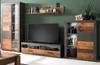 A living room setting with a TV stand, a cabinet, a tall display cabinet, and a shelf. Produktbild-Vorschau