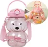 Rosa Wasserflasche mit Griff SWEET BEAR 1000 ML BD27 Produktbild-Vorschau 5