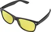 A pair of black-framed sunglasses with yellow lenses, shown from a slightly elevated angle against a white background. Produktbild-Vorschau