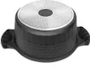 The bottom of a black pot with a silver, textured base is shown against a white background. Podgląd zdjęcia produktu