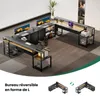 AIORBER Bureau d'angle en L avec tiroirs, prises Voir les images du produit 6