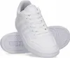 A pair of white Adidas Hoops 3.0 K sneakers are shown against a white background. One shoe is upright and in focus, while the other is placed underneath and slightly to the side, showing its sole. Podgląd zdjęcia produktu