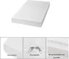 A white mattress is shown from a slightly elevated angle, with three close-up images below highlighting its features. Produktbild-Vorschau