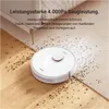 A robot vacuum cleaner is cleaning a floor with dirt and debris. Voir les images du produit