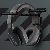 A close-up marketing image of a gaming headset, highlighting its features with text overlays. Produktbild-Vorschau