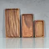 3er Set Tablett rechteckig Holz Akazienholz Holzschale Produktbild-Vorschau 2