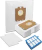 A collection of vacuum cleaner bags and filters arranged on a white background. Produktbild-Vorschau