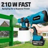 Gisam Akku-Farbspritzpistole HVLP, 1000ml, 210W, 18V, Blau, Produktbild-Vorschau 5