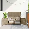 vidaXL Záhradná skrinka béžová 110x55x60,5 cm Poly ratan Náhľad obrázku produktu 2