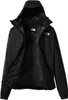 A black jacket with the hood up, open in the front. Produktbild-Vorschau