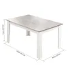 A dining table with dimensions indicated. Voir les images du produit