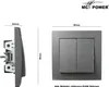 Vypínač řady McPower ''Flair'', 2-gangový, 250V/10A, pod Náhled obrázku produktu 6