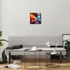 Bilder auf glas - Grafik Abbildung See Abend - 30x30cm - Produktbild-Vorschau 6