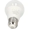A white LED light bulb with text and a logo printed on it, shown against a white background. Produktbild-Vorschau