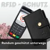 Slim Wallet Geldbeutel Schwarz Münzfach RFID-Schutz Leder Produktbild-Vorschau 5