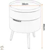 Happyment Deluxe Nachttisch – Rund – Weiß – Schlafzimmer – Produktbild-Vorschau 4