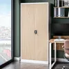 Armoire de bureau Armoire en acier blanc-bois 185x90x40 Voir les images du produit 11