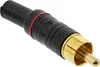 InLine® Cinchstecker Lötversion, Metall schwarz, Ring rot, Produktbild-Vorschau 1