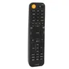 A black remote control with orange buttons is shown against a white background. Voir les images du produit