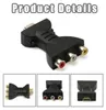 A collage of images showing an HDMI to RCA converter adapter. Produktbild-Vorschau