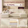 VASAGLE U-Form Sofa 6-Sitzer Modulares Cord Sofa mit Kissen Produktbild-Vorschau 6