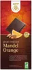 A chocolate bar wrapper with almonds and orange slices depicted. Produktbild-Vorschau