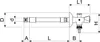 A technical drawing with dimensions of an outdoor tap. Náhled obrázku produktu