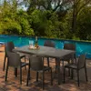 Polyrattan Tisch Rechteckig mit 6 Bunten Stühlen 150x90 Produktbild-Vorschau 2