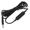 A black audio cable with 3.5mm connectors and an inline volume control. Náhľad obrázku produktu