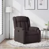 A dark brown fabric recliner chair is shown in a room with a floor lamp and artwork on the wall. Voir les images du produit