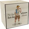Spardose aus Holz mit Karikatur eines Deutschen - Für die Produktbild-Vorschau 1