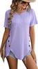 ASKSA T-shirt femme col rond été manches courtes élégant Voir les images du produit 1